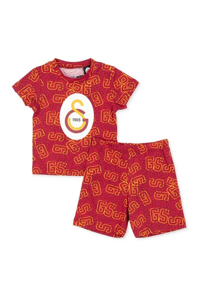 Galatasaray Erkek Bebek Pijama Takımı Bisiklet Yaka Kısa Kol Reçme