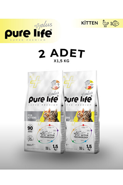 PureLife Pure Life Plus Kitten Yavru Kedi Maması Karışık Paket 1.5 KG x2