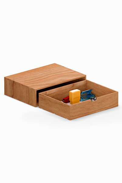 Woodsaka Desna Single-Drawer Cabinet & Monitor Stand - Cherry |   34 cm X 25 ...