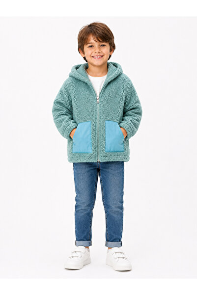 KDSYLDZ Unisex Tam Fermuarlı Peluş Sweatshirt