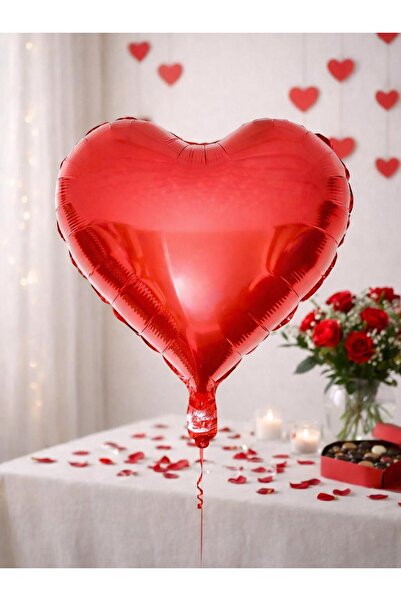 BenimMarifetlerim Red Heart Foil Balloon 18 Inches 45 cm X 45 cm