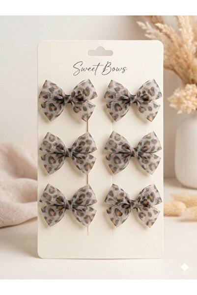 Laria Leopard Patterned 6-Piece Baby Girl Hair Clips