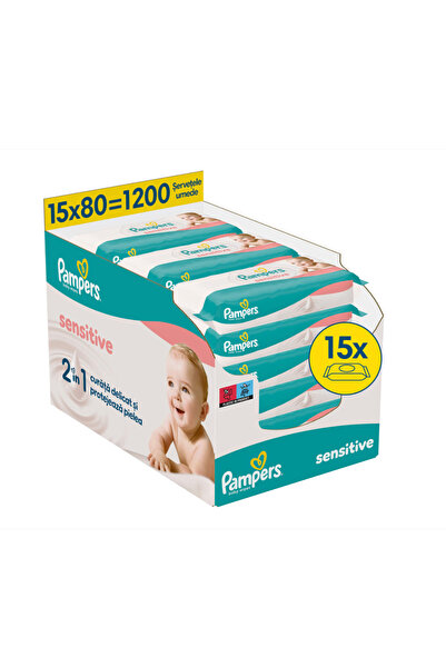Pampers Șervețele umede sensibile, 12 pachete x 80 șervețele, 960 bucăți