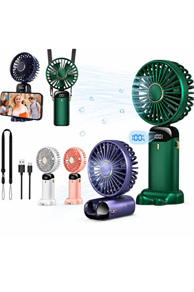 CASA JOY Ventilator portabil de 18,5 cm, cu suport pentru telefon, reîncărcab...