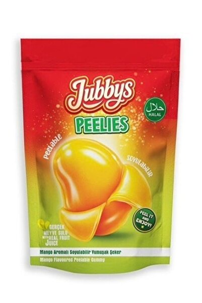 JUBBYS Soyulabilir Jelibon Mango Aromalı 55 Gr – Peelable Gummy Şeker Eğlence...