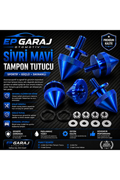 EP GARAJ OTOMOTİV UNİVERSAL BÜTÜN ARAÇLARA UYUMLU Sivri Mavi Tampon Tutucu – ...