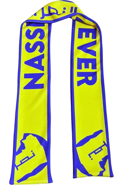 Generic Al Nassr Fan Scarf, Yellow and Blue, Heavy Medical Fabric, Printed wi...