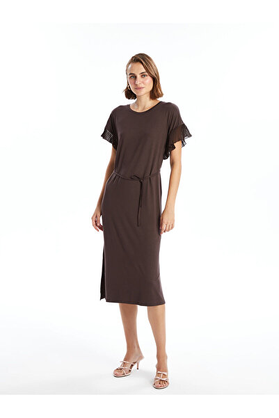 LC Waikiki Trendlucky Dress with Oval Neckline and Difference Detail