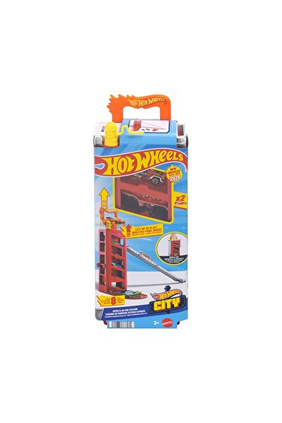 mattel Hot Wheels City Mini Garaj cu Piste Speed & Go Stație de Pompieri (JMJ54)