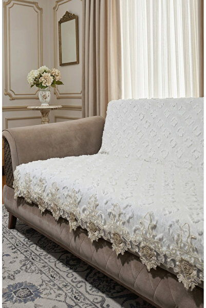 DAHABELLA LUXE HOME Premium Luxury Chenille French Lace Sofa Cover - Non-Slip...