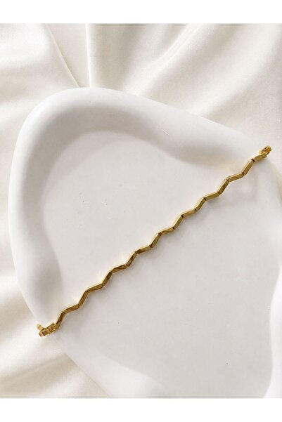 GONESSA Xuping Zikzak Model Stoneless Gold Bracelet