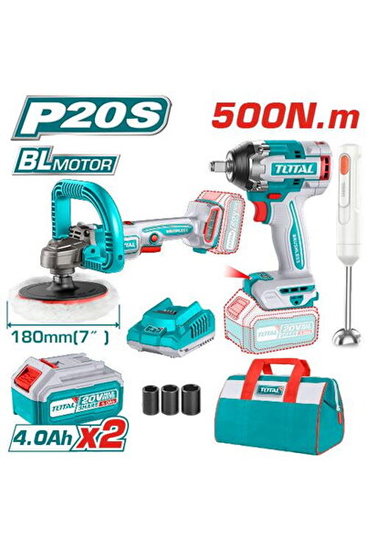 TOTAL - 20V COMBO KIT (SCREWDRIVER, POLISHER, BLENDER)