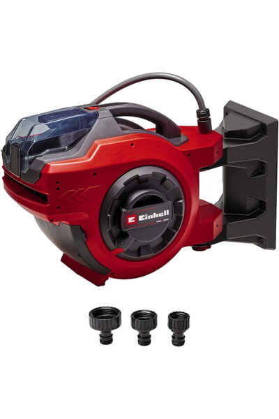Einhell Automatic cordless garden hose reel 18 V, automatic reel, 180° rotati...