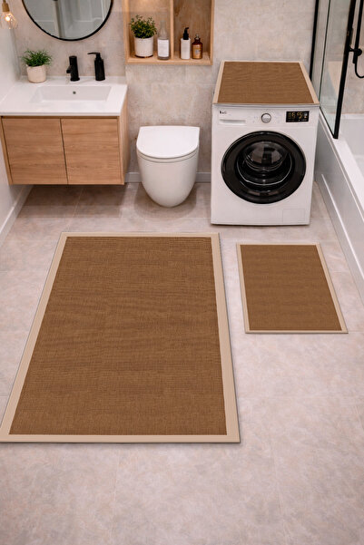 Getcarpet Non-Slip Base Digital Printed 3-Piece Bathroom Mat Set – Washing Ma...