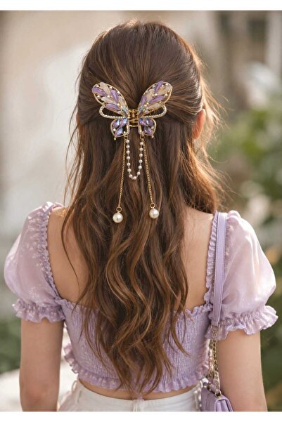 bacoss group Butterfly Sallantili Model Stone and Pearl Metal Clasp (Bc-1292)