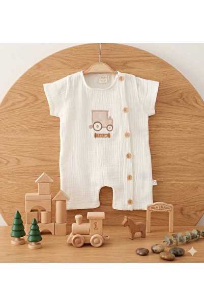 iQBaby Tren nakışlı müslin Tulum