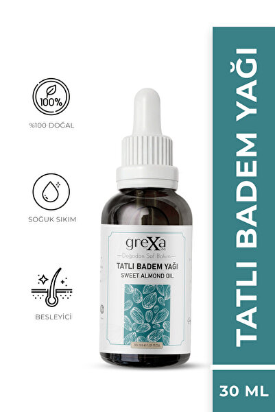 GREXA.CO %100 Saf Ve Doğal Soğuk Sıkım Tatlı Badem Yağı 30ml