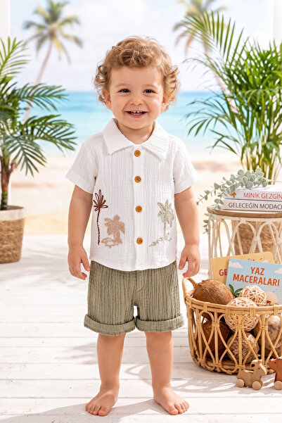 Babymod Muslin 100% Cotton Summer Shorts Baby Boy Set