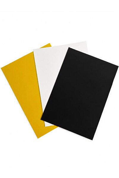 Artdesign ورق أسيتات ملون A3 PVC أصفر-أسود-أبيض 500 ميكرون 3 قطع