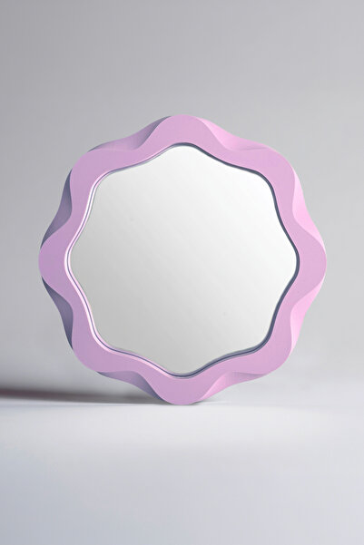 Decolera Funky Bloom - Özel Tasarım Dekoratif Duvar Aynası (Mor Renkli Dalga ...