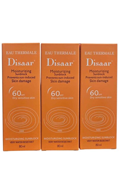 Disaar Moisturizing Sunscreen Cream spf60 .80ml 3 packs