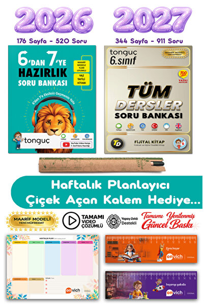 Tonguç Yayınları 7. Sınıf 6 dan 7 ye Hazırlık Soru Bankası - 6. Sınıf Tüm Der...