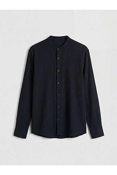 LC Waikiki Vizyon New Season Regular Fit Stand Collar Men's Textured Shirt