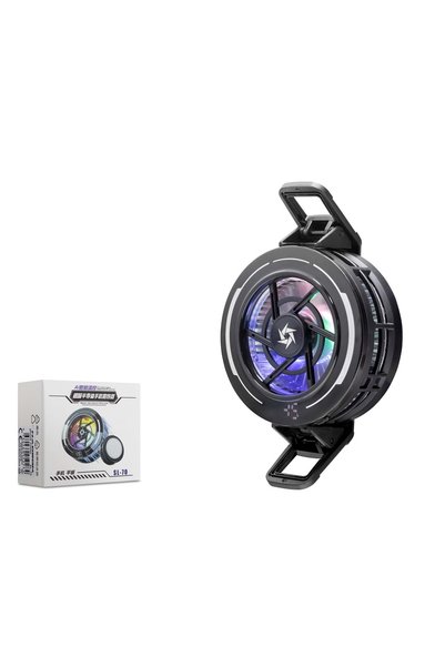 HADRON SL70 Manyetik Klipsli Telefon Soğutucu Fan RGB Isı Göstergeli Siyah