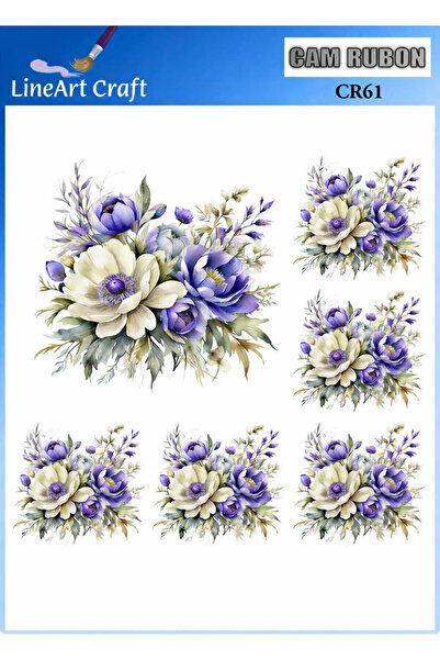 LİNEART Glass Surface Rubon Printing Transfer No:Cr61-20X20Cm