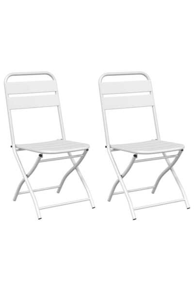 vidaxl Scaun pliabil pentru grădină 2 pcs Alb 42 x 52 x 82cm