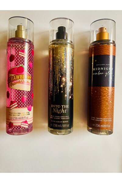 Natural Bath and Body مجموعة ثلاثية من عطور الجسم الفاخرة: ميدنايت أمبر جلو، ...