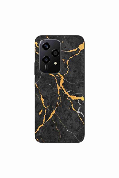 OEM Husa compatibila cu Honor 200 Lite Silicon Gel Tpu Model Noir Gold Marble