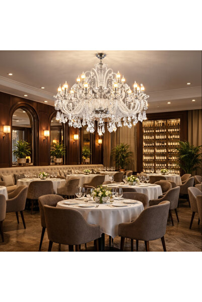 Alessandro DESIGN Crystal Chandelier 15xE14, D95cm, Silver, Adjustable Height...