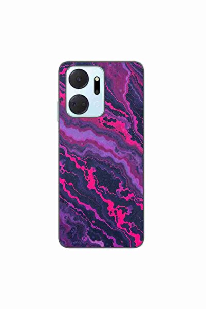 OEM Husa compatibila cu Honor X7a Silicon Gel Tpu Model Midnight Rose Marble