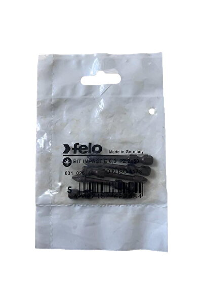 FELO Set de 5 biți, profil Impact, tip Pozidrive, E6.3, PZ2, 50mm