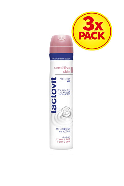 Lactovit 3x PACK Deodorant spray for sensitive skin, 200 ml