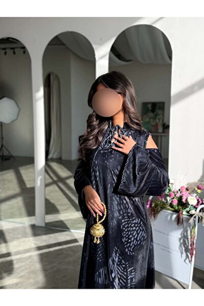 AYA جلابية مخملية مطبوعة mwj037