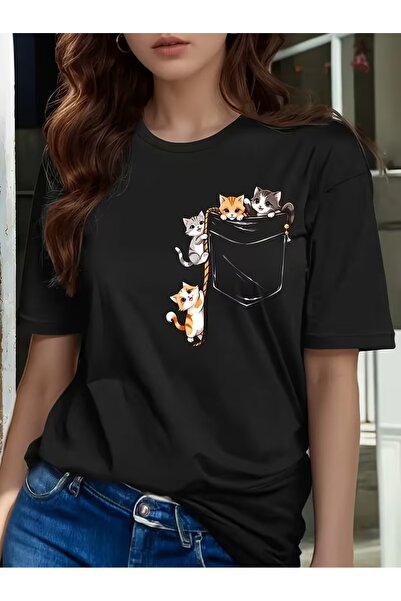 puolikuu Tricou unisex cu croială confortabilă, cu panglică și imprimeu dublu