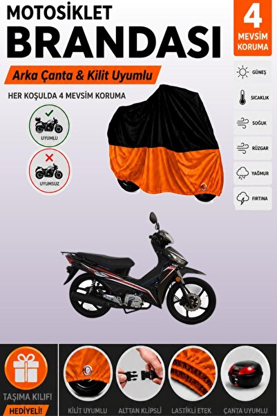 Cemku Double Black Top - Orange Bottom, Rear Bag Compatible Kuba Reiz 100 Mot...