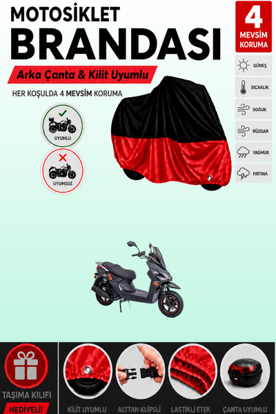 Cemku Double Black Top - Red Bottom, Rear Bag Compatible Altai F2Max 50 Plus ...