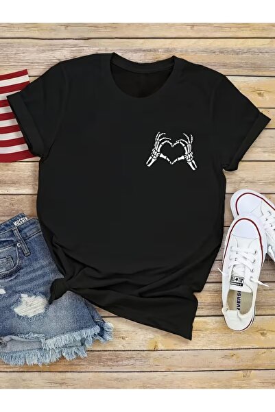 puolikuu Tricou unisex cu croială confortabilă, cu panglică și imprimeu dublu