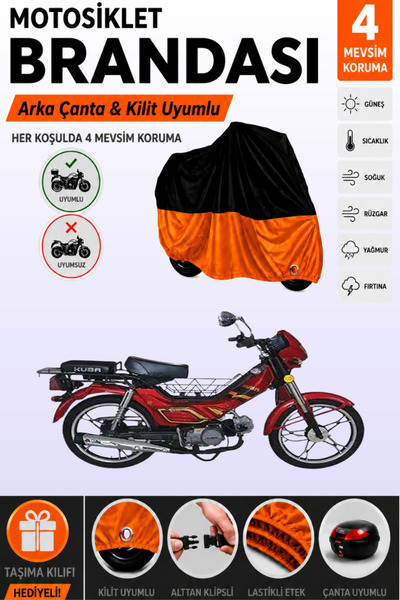 Cemku Double Black Top - Orange Bottom, Rear Bag Compatible Kuba Leopard 100 ...