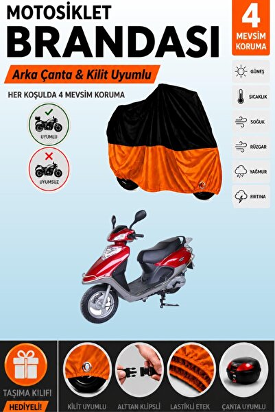 Cemku Double Black Top - Orange Bottom, Rear Bag Compatible Arora Vesta 50 Mo...