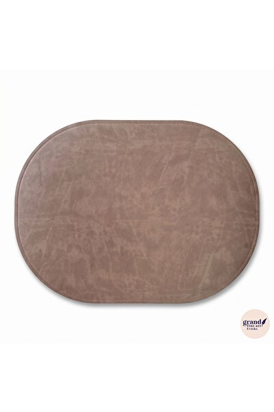 Grand Fine Art 2 Pieces Double Face Edge Stitched Faux Leather Full Oval Amer...