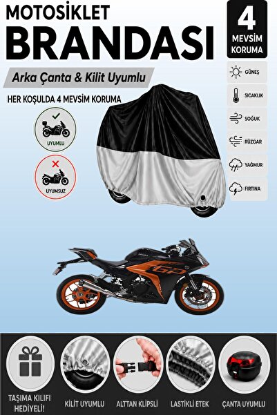 Cemku Double Black Top - Gray Bottom, Rear Bag Compatible Arora Gp 250 Motorc...