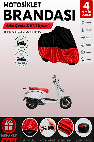 Cemku Double Black Top - Red Bottom, Rear Bag Compatible Rks Dark Blue 50 Mot...