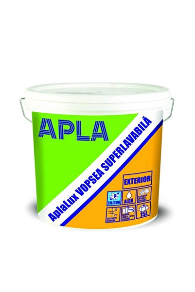 Alpa Vopsea lavabilă pentru exterior, 15 L, APLA LUX, Alb / EXT10134
