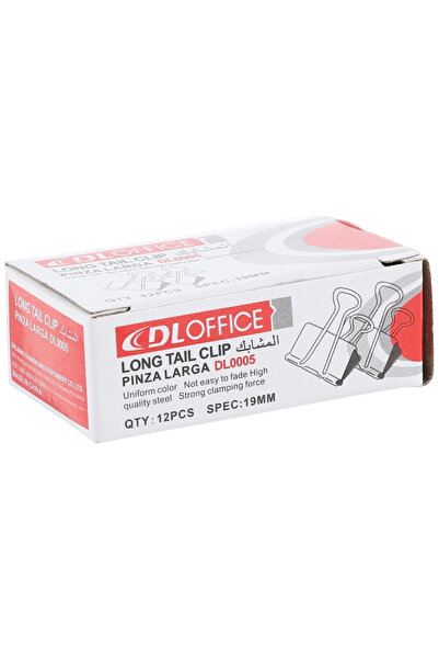 DLOFFİCE مشابك تثبيت 19 مم، علبة تحتوي على 12 قطعة