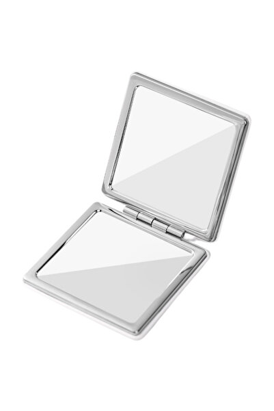 ECARLA - Metalowe, składane lusterko kosmetyczne, białe 1 szt