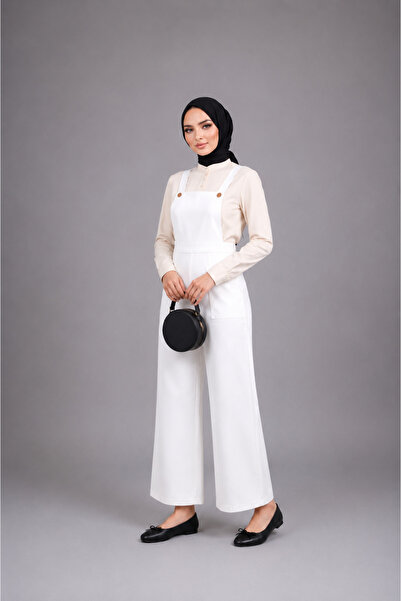 FREYA MODA Gabardin Pantolonlu Salopet Tulum